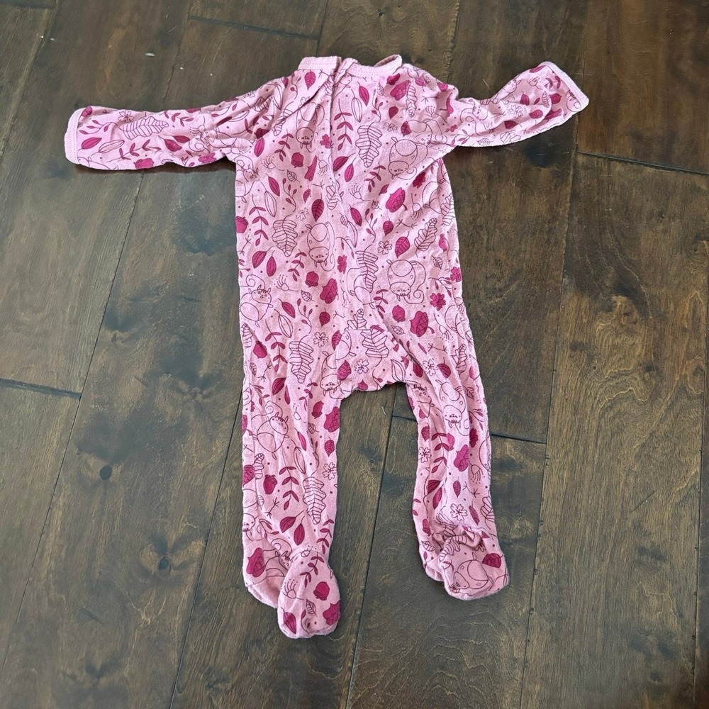 Lullaby lane girls pajamas 0-3 months Pink‎ Zip Up Footies Rayon Spandex